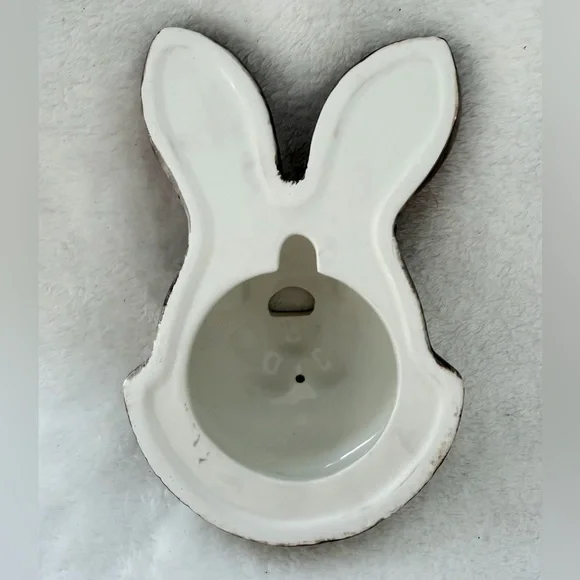 Vintage Ceramic Bunny Rabbit Yarn Thread Scissor Holder Wall Mount Figurine - Picture 9 of 11